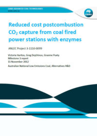 Reduced cost postcombustion CO2 capture from coal fired power stations with enzymes