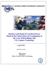 Database and model of coal-fired power plants in the United States for examination of the costs of retrofitting with CO2 capture technology