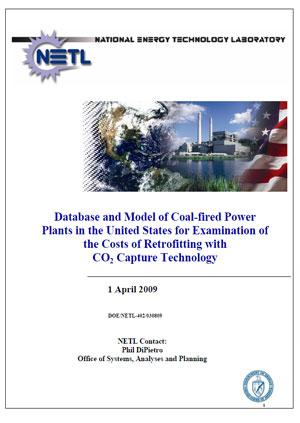 Database and model of coal-fired power plants in the United States for examination of the costs of retrofitting with CO2 capture technology