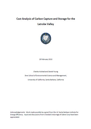 Cost analysis of carbon capture and storage for the Latrobe Valley