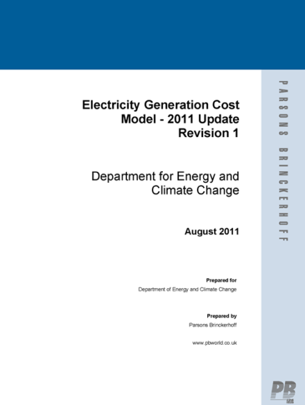 Electricity generation cost model: 2011 update revision 1
