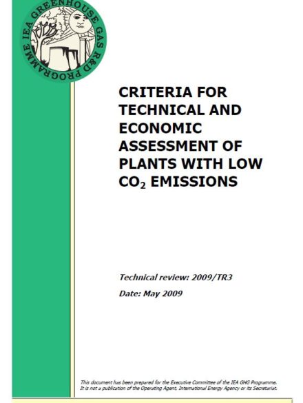 Criteria for technical and economic assessment of plants with low CO2 emissions