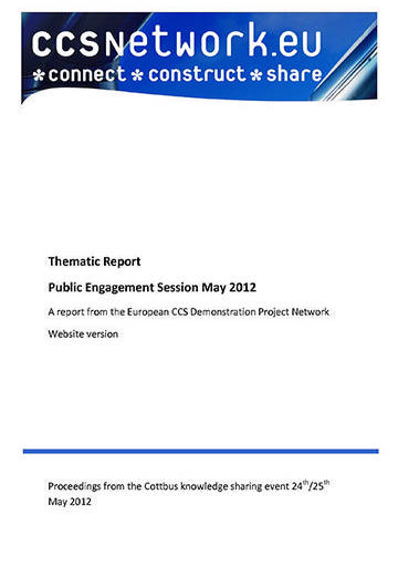 Thematic report: Public engagement session May 2012