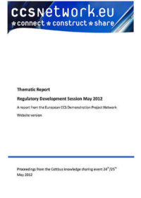 Thematic report: Regulatory development session May 2012