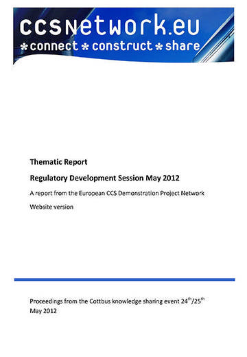 Thematic report: Regulatory development session May 2012