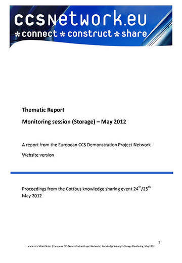 Thematic report: Monitoring session (storage) May 2012