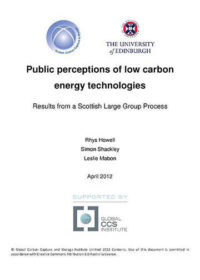 Public perceptions of low carbon energy technologies: results from a Scottish large group process