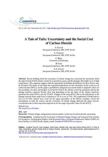 A tale of tails: uncertainty and the social cost of carbon dioxide