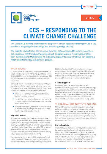 CCS: rsponding to the climate change challenge