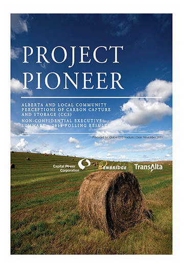 Project Pioneer. Canadian and Albertan perceptions of carbon capture and storage: establishing baselines