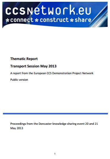 Thematic report: Transport session May 2013