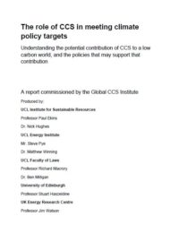 The role of CCS in meeting climate policy targets