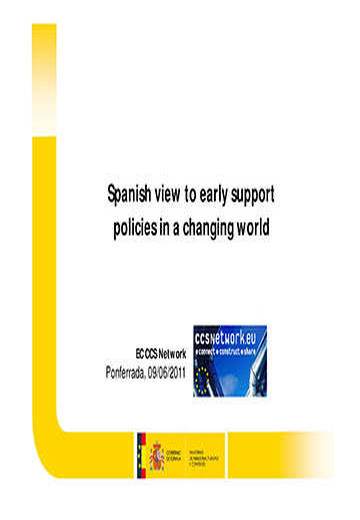 Spanish view to early support policies in a changing world