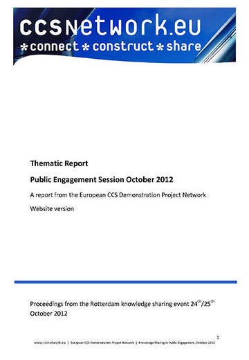 Thematic report: Public engagement session October 2012