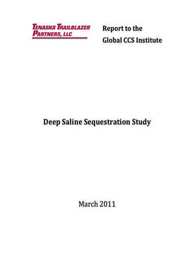 Deep saline sequestration study