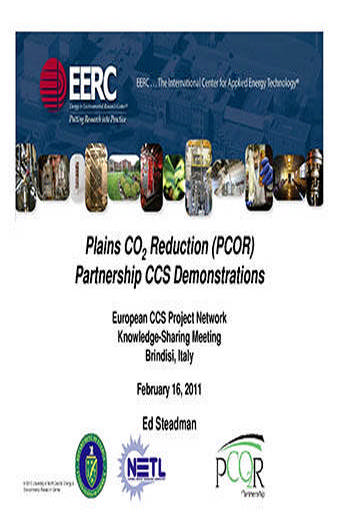 Plains CO2 Reduction (PCOR) Partnership CCS demonstrations