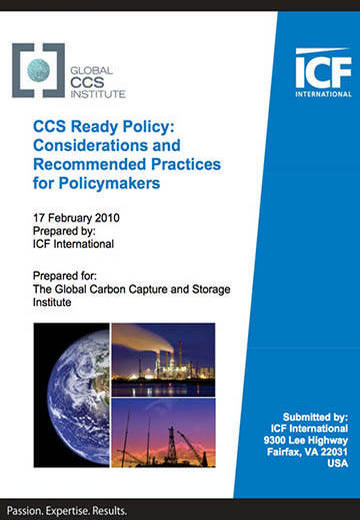 CCS ready policy: considerations and recommended practices for policymakers