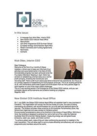 Global CCS Institute E-News Update – May 2009
