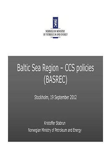 Baltic Sea region: CCS policies (BASREC)