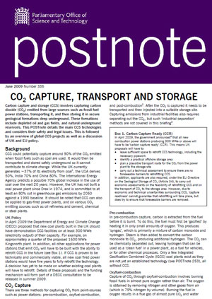 CO2 capture, transport and storage