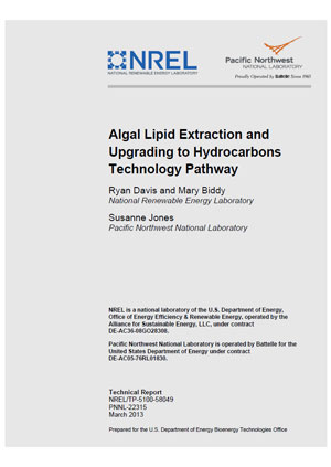 Algal lipid extraction and upgrading to hydrocarbons technology pathway