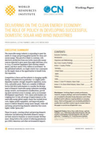 Delivering on the clean energy economy: The role of policy in developing sucessful domestic solar and wind industries