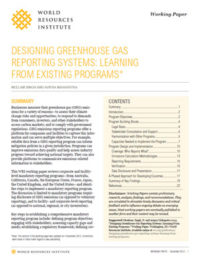 Designing greenhouse gas reporting systems: learning from existing programs