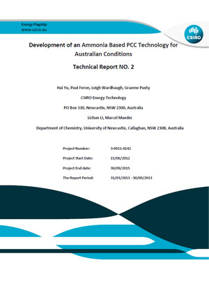 Development of an ammonia based PCC technology for Australian conditions: technical report no. 2