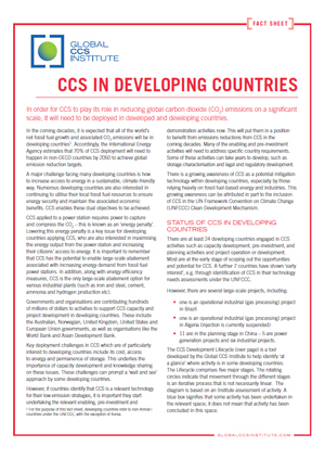 CCS in developing countries
