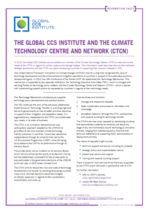 The Global CCS Institute and the Climate Technology Centre and Network (CTCN)