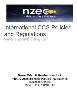International CCS policies and regulations: WP5.1a/WP5.4 report