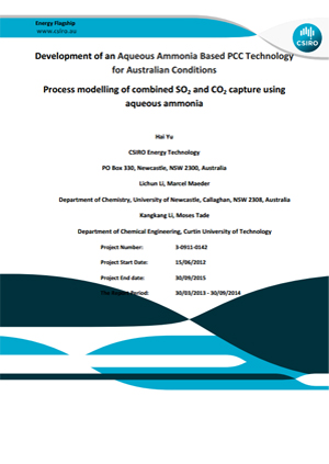 Development of an aqueous ammonia based PCC technology for Australian conditions: process modelling of combined SO2 and CO2 capture using aqueous ammonia