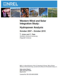 Western Wind and Solar Integration Study: hydropower analysis. October 2007–October 2010