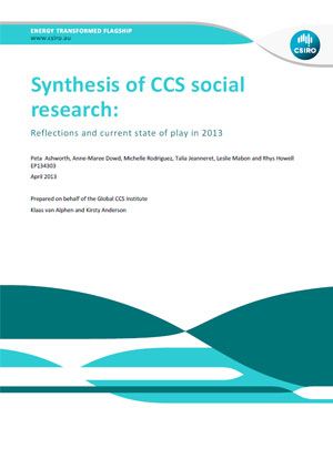 Synthesis of CCS social research: Reflections and current state of play in 2013