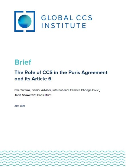 The Role of CCS in the Paris Agreement and its Article 6
